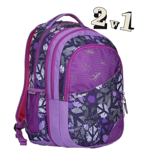 EXPLORE Školský batoh DANIEL Peace purple (2v1)