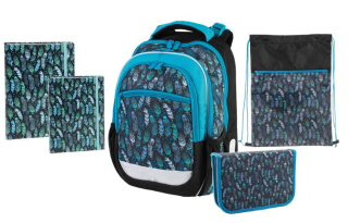 Stil školský batohový set Indian blue 5-dielny