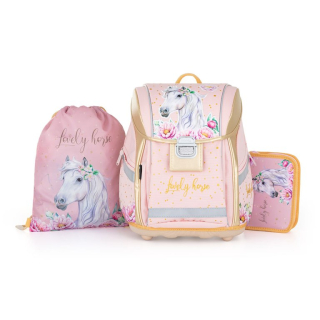 Karton P+P Školský set PREMIUM LIGHT Kôň romantic (3-dielny)